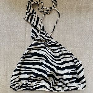 Zebra striped halter top